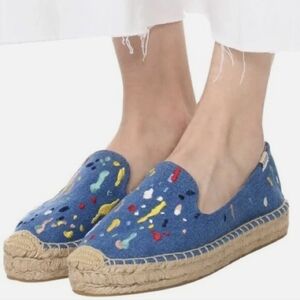 Soludos Anthropology Slip On Paint Splatter Espadrilles Size 8